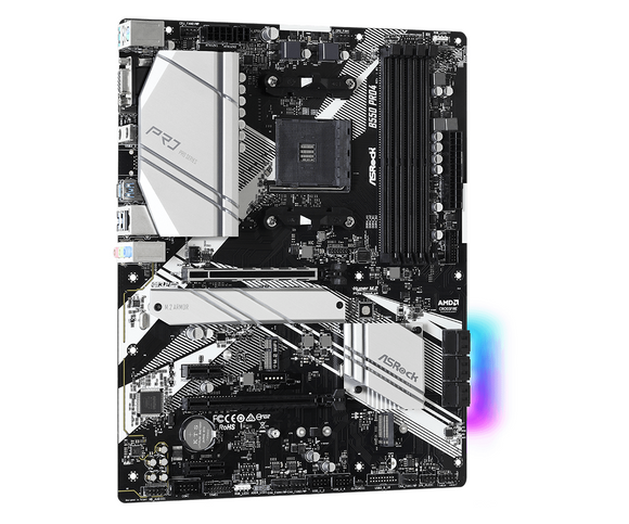ASROCK Main Board Desktop B550 PRO4 (AM4, B550, 4xDDR4, 1xPCIe 4.0x16, 1xPCIe 3.0x16, 2xPCIe 3.0x1,6xSATA,1x M.2 Gen4 x4, 1xM.2, 2xUSB3.2 Gen2, 6xUSB3.2 Gen1, HDMI, D-SUB, GLAN, ATX, Retail)