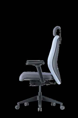 Chaise de bureau ergonomique Up Up Athene en tissu noir, gris et bleu