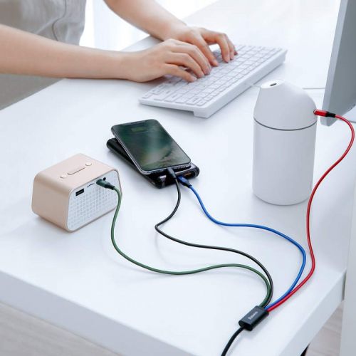 Câble Baseus Fast 4-en-1 pour Lightning(2) + Type-C + Micro 3,5 A 1,2 m Noir (CA1T4-A01)