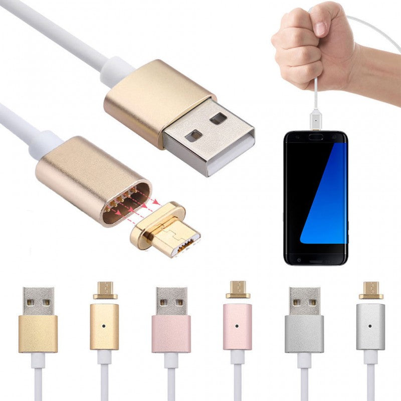 CABLE BLANC MICRO USB EMIUP CONNECTEUR MAGNETIQUE AIMANTE 1M clicktofournisseur.com