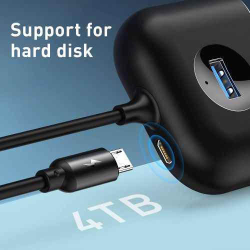 Baseus Square Round USB Adapter USB 3.0 / 3x USB 2.0 / 1m