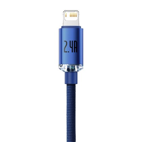 Câble de données Baseus Lightning Crystal Shine Series pour charge rapide 2,4 A 1,2 m Bleu (CAJY000003)