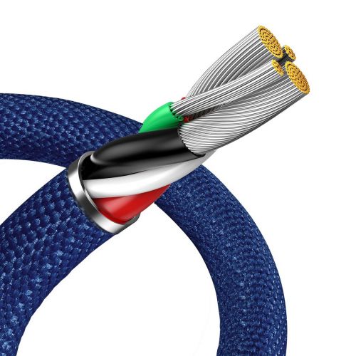 Câble de données Baseus Lightning Crystal Shine Series pour charge rapide 2,4 A 1,2 m Bleu (CAJY000003)