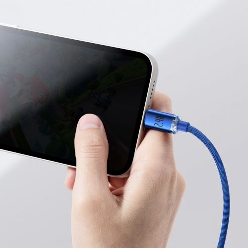 Câble de données Baseus Lightning Crystal Shine Series pour charge rapide 2,4 A 1,2 m Bleu (CAJY000003)