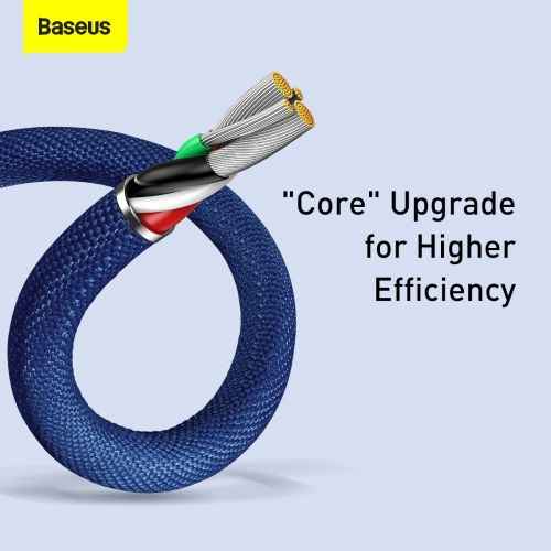 Câble de données Baseus Lightning Crystal Shine Series pour charge rapide 2,4 A 1,2 m Bleu (CAJY000003)