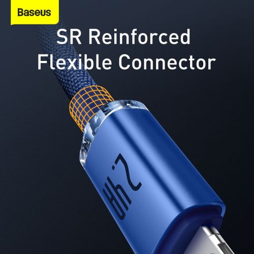 Câble de données Baseus Lightning Crystal Shine Series pour charge rapide 2,4 A 1,2 m Bleu (CAJY000003)