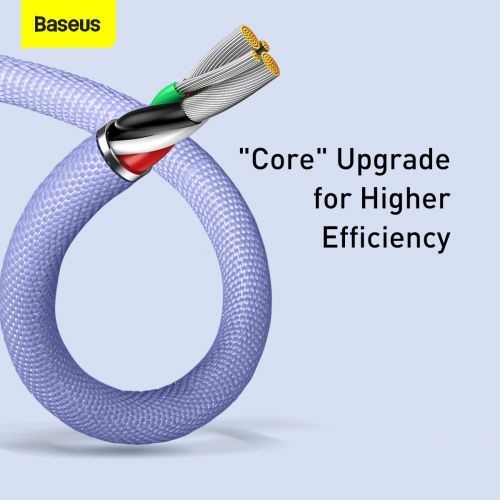 Câble de données Baseus Lightning Crystal Shine Series pour charge rapide 2,4 A 2 m Violet (CAJY000105)