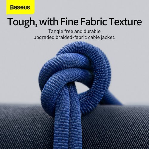 Câble Lightning Baseus Type-C, série Crystal Shine, charge rapide, données, 20 W, 1,2 m, bleu (CAJY000203)