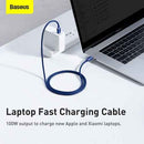 Baseus Crystal Shine cable USB-C to USB-C, 100W, 1.2m (blue)