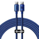 Baseus Type-C - Type-C Crystal Shine series fast charging data cable, 100W, 2m, Blue (CAJY000703)