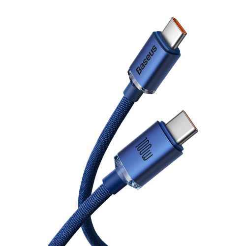 Baseus Type-C - Type-C Crystal Shine series fast charging data cable, 100W, 2m, Blue (CAJY000703)