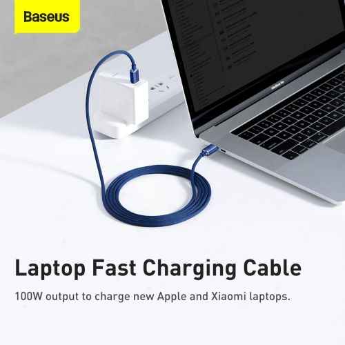 Baseus Type-C - Type-C Crystal Shine series fast charging data cable, 100W, 2m, Blue (CAJY000703)