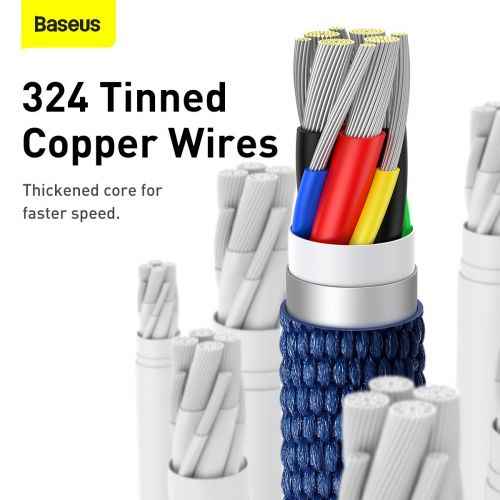 Baseus Type-C - Type-C Crystal Shine series fast charging data cable, 100W, 2m, Blue (CAJY000703)