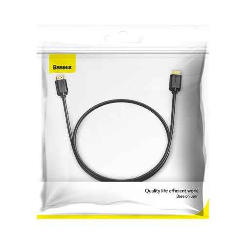 Câble vidéo Baseus haute définition HDMI vers HDMI 4K 60 Hz, 3D HDR, 18 Gbit/s, 1 m, noir (CAKGQ-A01)