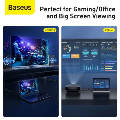 Câble vidéo baseus haute définition hdmi vers hdmi 4k 60 hz 3d hdr 18 gbit/s 1 m noir cakgq-a01