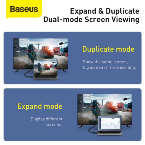 Câble vidéo Baseus haute définition HDMI vers HDMI 4K 60 Hz, 3D HDR, 18 Gbit/s, 1 m, noir (CAKGQ-A01)