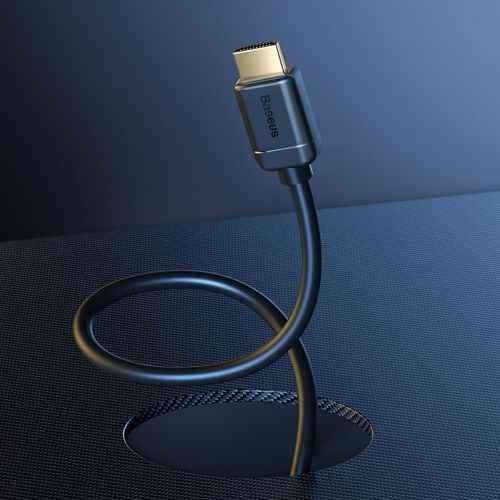 Câble vidéo Baseus haute définition HDMI vers HDMI 4K 60 Hz, 3D HDR, 18 Gbit/s, 1 m, noir (CAKGQ-A01)