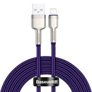 CABLU alimentare si date Baseus Cafule Metal, Fast Charging Data Cable pt. smartphone, USB la Lightning Iphone 2.4A, braided, 2m, violet "CALJK-B05" (timbru verde 0.08 lei) - 6953156202306