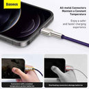 CABLU alimentare si date Baseus Cafule Metal, Fast Charging Data Cable pt. smartphone, USB la Lightning Iphone 2.4A, braided, 2m, violet "CALJK-B05" (timbru verde 0.08 lei) - 6953156202306