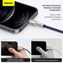 CABLU alimentare si date Baseus Cafule Metal, Fast Charging Data Cable pt. smartphone, USB la Lightning Iphone 2.4A, braided, 2m, violet "CALJK-B05" (timbru verde 0.08 lei) - 6953156202306