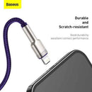 CABLU alimentare si date Baseus Cafule Metal, Fast Charging Data Cable pt. smartphone, USB la Lightning Iphone 2.4A, braided, 2m, violet "CALJK-B05" (timbru verde 0.08 lei) - 6953156202306