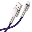 CABLU alimentare si date Baseus Cafule Metal, Fast Charging Data Cable pt. smartphone, USB la Lightning Iphone 2.4A, braided, 2m, violet "CALJK-B05" (timbru verde 0.08 lei) - 6953156202306