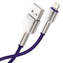 CABLU alimentare si date Baseus Cafule Metal, Fast Charging Data Cable pt. smartphone, USB la Lightning Iphone 2.4A, braided, 2m, violet "CALJK-B05" (timbru verde 0.08 lei) - 6953156202306