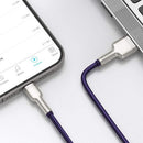 CABLU alimentare si date Baseus Cafule Metal, Fast Charging Data Cable pt. smartphone, USB la Lightning Iphone 2.4A, braided, 2m, violet "CALJK-B05" (timbru verde 0.08 lei) - 6953156202306