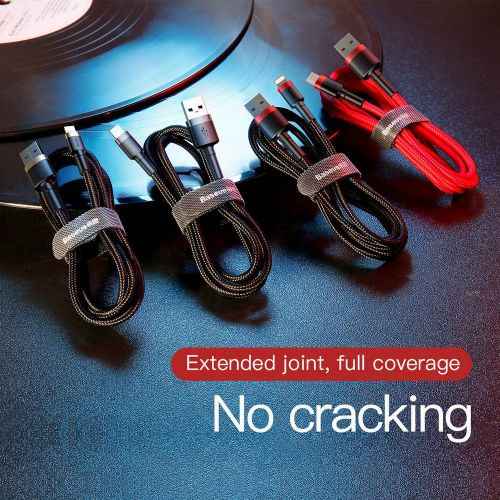 Baseus Lightning Cafule Cable 2.4A 0.5m Gray + Black (CALKLF-AG1)