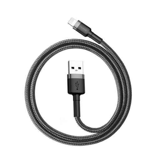 Baseus Lightning Cafule Cable 2.4A 0.5m Gray + Black (CALKLF-AG1)