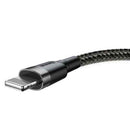 Baseus Lightning Cafule Cable, 2A, 3m Gray/Black (CALKLF-RG1)