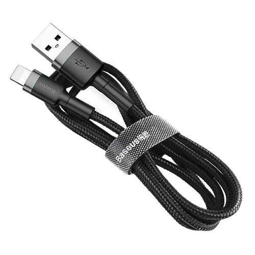 Baseus Lightning Cafule Cable, 2A, 3m Gray/Black (CALKLF-RG1)