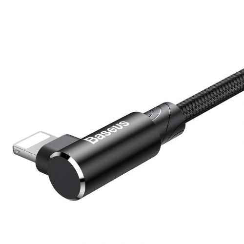 CABLU alimentare si date Baseus MVP, Fast Charging Data Cable pt. smartphone, USB la Lightning iPhone 2A unghi 90 grade, brodat, 1m, negru "CALMVP-01" (timbru verde 0.18 lei) - 6953156263406