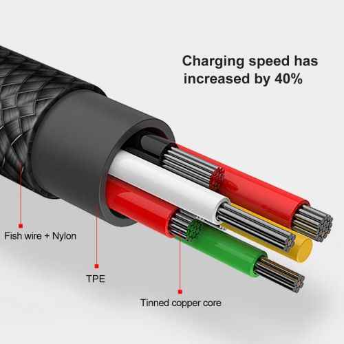 CABLU alimentare si date Baseus MVP, Fast Charging Data Cable pt. smartphone, USB la Lightning iPhone 2A unghi 90 grade, brodat, 1m, negru "CALMVP-01" (timbru verde 0.18 lei) - 6953156263406