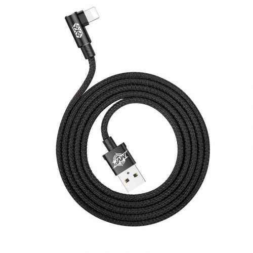 CABLU alimentare si date Baseus MVP, Fast Charging Data Cable pt. smartphone, USB la Lightning iPhone 2A unghi 90 grade, brodat, 1m, negru "CALMVP-01" (timbru verde 0.18 lei) - 6953156263406