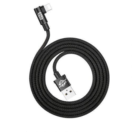 CABLU alimentare si date Baseus MVP, Fast Charging Data Cable pt. smartphone, USB la Lightning iPhone 2A unghi 90 grade, brodat, 1m, negru "CALMVP-01" (timbru verde 0.18 lei) - 6953156263406