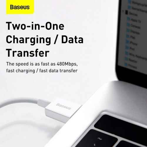Baseus CALYS-A02 mobile phone cable White 1 m USB A Lightning