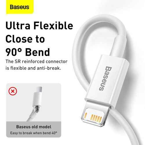 Baseus CALYS-A02 mobile phone cable White 1 m USB A Lightning