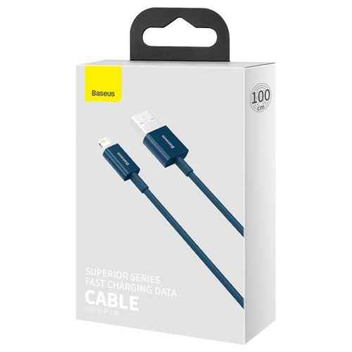 Câble Baseus Lightning Superior Series, charge rapide, données 2,4 A, 1 m, bleu (CALYS-A03)