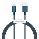 Câble Baseus Lightning Superior Series, charge rapide, données 2,4 A, 1 m, bleu (CALYS-A03)