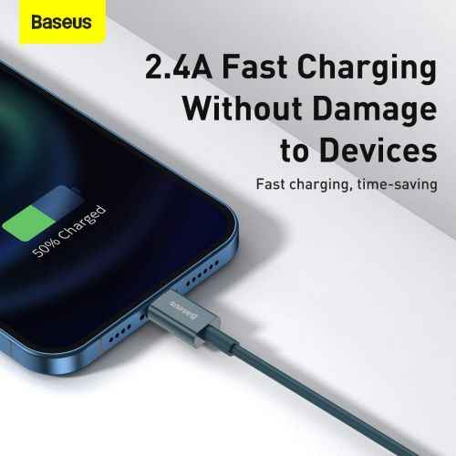 Câble Baseus Lightning Superior Series, charge rapide, données 2,4 A, 1 m, bleu (CALYS-A03)