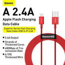 Câble Baseus Lightning Superior Series, charge rapide, données 2,4 A, 1 m, rouge (CALYS-A09)