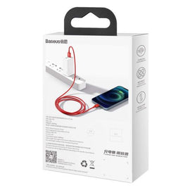 Câble Baseus Lightning Superior Series, charge rapide, données 2,4 A, 1 m, rouge (CALYS-A09)
