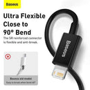 Baseus Lightning Superior Series cable, Fast Charging, Data 2.4A, 2m Black (CALYS-C01)