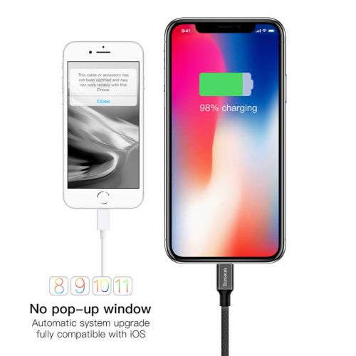 Câble Lightning Baseus Yiven Apple 2 A 1,8 m Noir (CALYW-A01)
