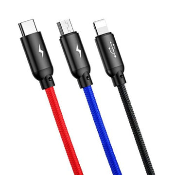 Colorfone CAMLT-BSY01 USB cable 1.2 m USB A 3 x USB C Black, Red, Blue