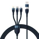 Baseus Universal Flash Series II 3-in-1 Fast Charging Data Cable (USB-A to Micro + Lightning + Type-C) 100W, 1.2m Blue (CASS030103)