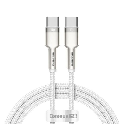 Câble Baseus Type-C - Type-C Série Cafule Métal Charge rapide/données 100 W (20 V/5 A) 1 m Blanc (CATJK-C02)