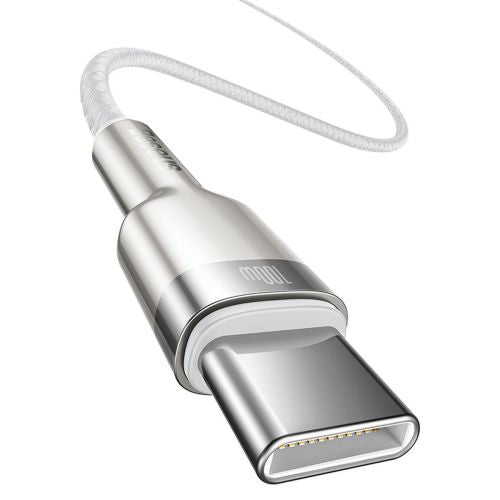 Câble Baseus Type-C - Type-C Série Cafule Métal Charge rapide/données 100 W (20 V/5 A) 1 m Blanc (CATJK-C02)