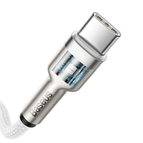 Câble Baseus Type-C - Type-C Série Cafule Métal Charge rapide/données 100 W (20 V/5 A) 1 m Blanc (CATJK-C02)